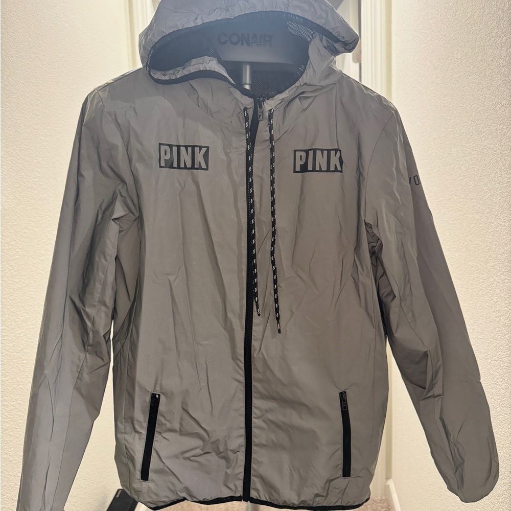 PINK Victoria's Secret Limited Edition Black Mesh Jacket Reflective